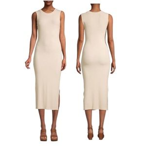 WeWoreWhat Rib Knit Midi Dress Cream
